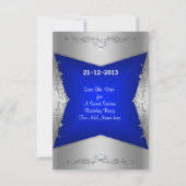 Save The Date Enregistrer La Date Sweet 16 Blue Silver Tiara (Dos)