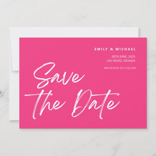 Save The Date Enregistrer la date tendance Flamant rose rose et  (Devant)
