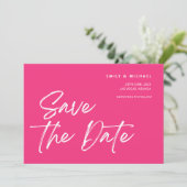 Save The Date Enregistrer la date tendance Flamant rose rose et  (Debout devant)