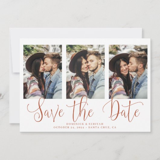 Save The Date Enregistrer la date Terracotta Motif Typographie P (Devant)