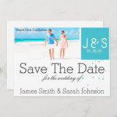 Save The Date Enregistrer La Date - Thème Plage (Devant / Derrière)