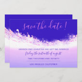 Save The Date Enregistrer La Date Tropic Ocean Rose Wave Ombre I (Devant / Derrière)
