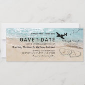 Save The Date Enregistrer la date Tropical Beach Hearts Boarding (Devant)