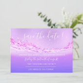 Save The Date Enregistrer La Date Tropical Ocean Purple Pink (Debout devant)