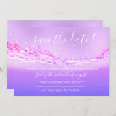Save The Date Enregistrer La Date Tropical Ocean Purple Pink (Devant / Derrière)