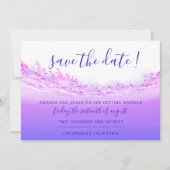Save The Date Enregistrer La Date Tropical Ocean Rose Waves Coba (Devant)