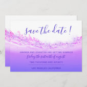 Save The Date Enregistrer La Date Tropical Ocean Rose Waves Coba (Devant / Derrière)