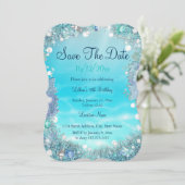 Save The Date Enregistrer La Date Turquoise Blue Water Ocean Pea (Debout devant)