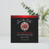 Save The Date Enregistrer la date Vegas Casino Chip | rouge arge (Debout devant)