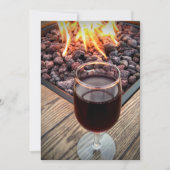 SAVE THE DATE ENREGISTRER LA DATE, VERRE DE VIN, FEU, MARIAGES (Devant)