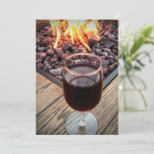 SAVE THE DATE ENREGISTRER LA DATE, VERRE DE VIN, FEU, MARIAGES (Debout devant)