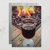 SAVE THE DATE ENREGISTRER LA DATE, VERRE DE VIN, FEU, MARIAGES (Devant / Derrière)