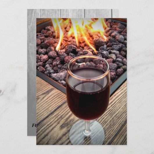 SAVE THE DATE ENREGISTRER LA DATE, VERRE DE VIN, FEU, MARIAGES (Devant / Derrière)