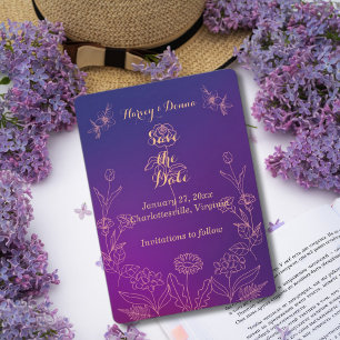 Save The Date Enregistrer la date Vibrant Magenta Purple bordé d