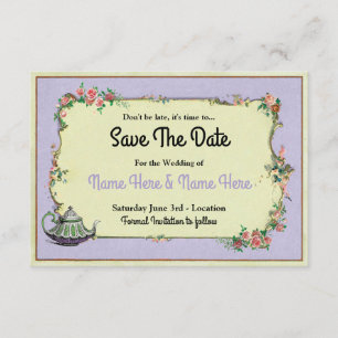 Save The Date Enregistrer La Date Wonderland Purple Teapot Tea
