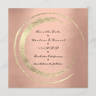 Save The Date Enregistrer La Date Wreath Peach Saumon Golden Cir