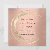 Save The Date Enregistrer La Date Wreath Peach Saumon Golden Cir (Devant)