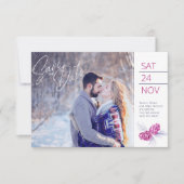 Save The Date Enregistrer la photo de date bleu violet pinède ar (Devant)