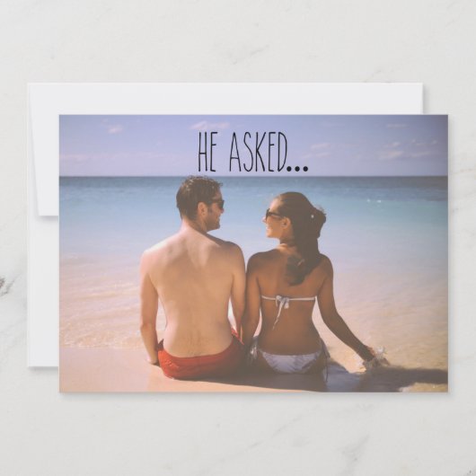 Save The Date Enregistrer la photo de date | Il a demandé... (Devant)