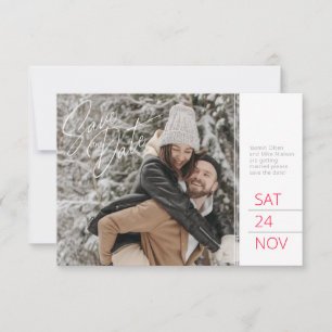 Save The Date Enregistrer la photo de date rouge gris blanc pin