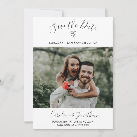 Save The Date Enregistrer la photo de date Simple Floral Botanic (Devant)