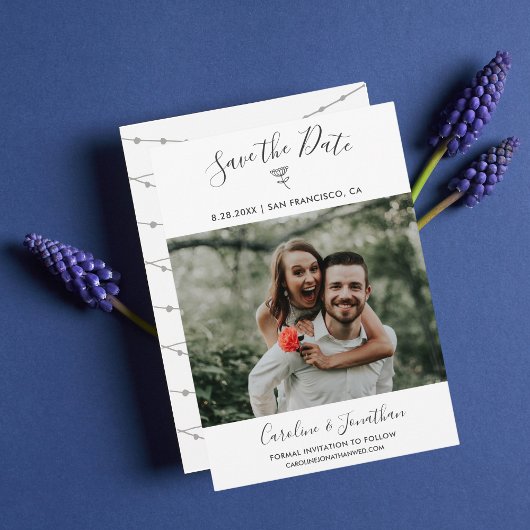 Save The Date Enregistrer la photo de date Simple Floral Botanic