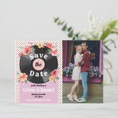 Save The Date Enregistrer la photo de mariage floral des années (Debout devant)