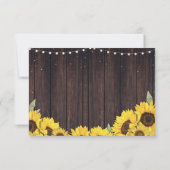 Save The Date Enregistrer la photo de mariage tournesol en bois (Dos)