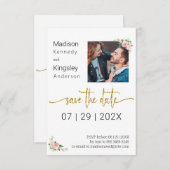 Save The Date Enregistrer la photo de printemps rose date (Devant / Derrière)