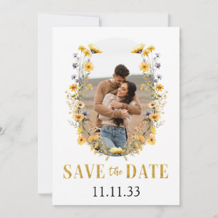 Save The Date Enregistrer la photo personnalisée du fleur sauvag