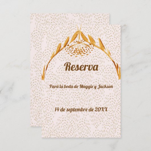 Save The Date Enregistrer l'Arrière - plan d'or Date Faux en esp (Devant / Derrière)