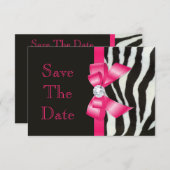 Save The Date Enregistrer le Baby shower de date Zebra Hot Pink  (Devant / Derrière)