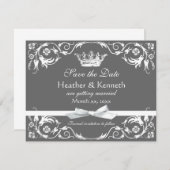 Save The Date Enregistrer le blanc de la couronne de date (Devant / Derrière)