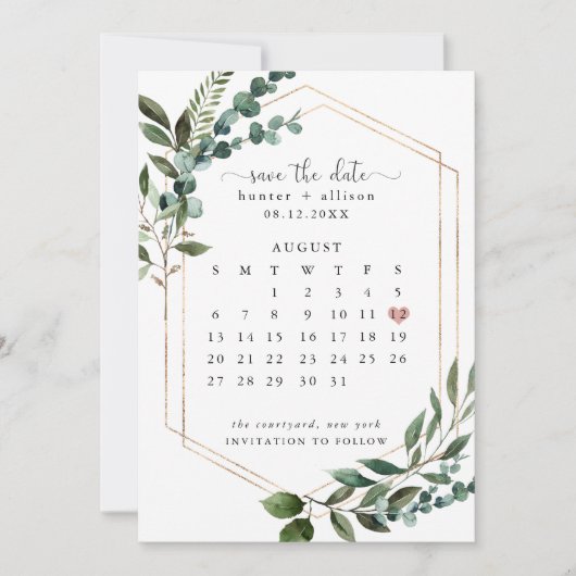 Save The Date Enregistrer Le Calendrier Date (Devant)