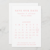 Save The Date Enregistrer Le Calendrier Date (Devant / Derrière)