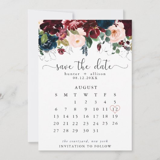 Save The Date Enregistrer Le Calendrier Date (Devant)