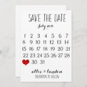 Save The Date Enregistrer Le Calendrier Date (Devant / Derrière)