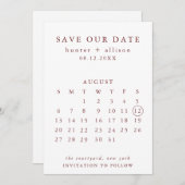 Save The Date Enregistrer Le Calendrier Date (Devant / Derrière)