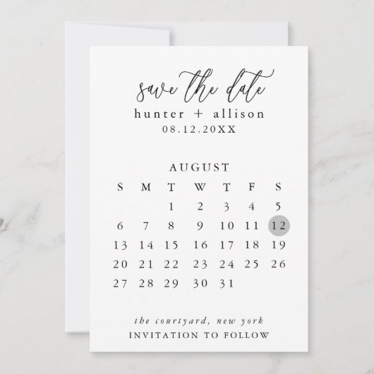 Save The Date Enregistrer Le Calendrier Date (Devant)