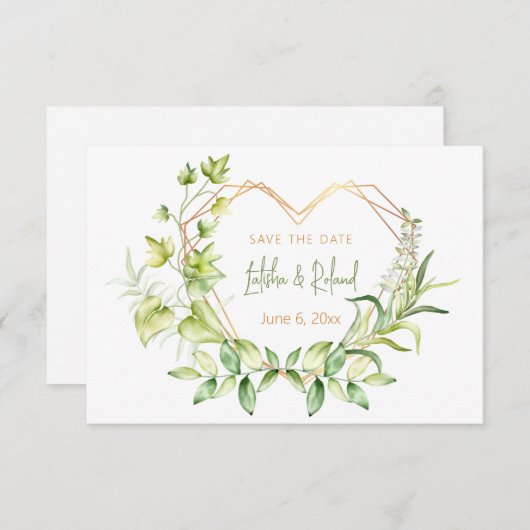 Save The Date Enregistrer le coeur de dates (Devant / Derrière)