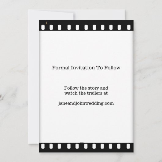 Save The Date Enregistrer Le Mariage Date Avec Un Thème Film Fil (Dos)