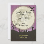 Save The Date Enregistrer le mariage Date Halloween en violet (Devant)