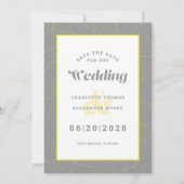Save The Date Enregistrer Le Mariage Date | Motif gris moderne (Devant)