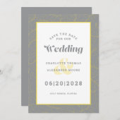 Save The Date Enregistrer Le Mariage Date | Motif moderne gris j (Devant / Derrière)