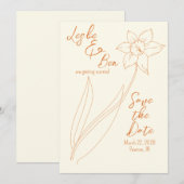 Save The Date Enregistrer le Mariage Dates Daffodil (Devant / Derrière)