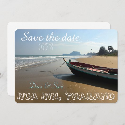 Save The Date Enregistrer le mariage de Date Beach (Devant / Derrière)