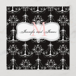 Save The Date Enregistrer le Mariage de date du lustre noir rose