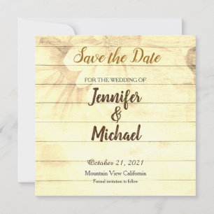 Save The Date Enregistrer le Mariage de date Sepia Brown Matte E