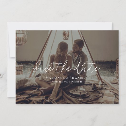 Save The Date Enregistrer Le Mariage Photo De Date Script Minima (Devant)