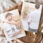 Save The Date Enregistrer le Mariage photo de la photo de date<br><div class="desc">La transparence couvrant la photo personnalisée sur le devant et le dos de l'élégant et moderne Save the Date Wedding Invitations - comprend une belle et élégante typographie de script pour la célébration spéciale du mercredi.</div>